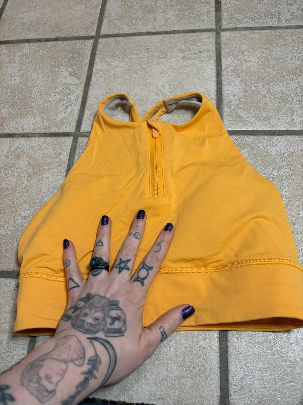 NWOT Lululemon Energy High-Neck Longline Bra *Zip Front (Mango Dream) Size 6 - Picture 8 of 9